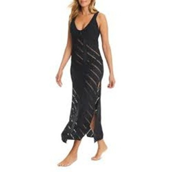 Red Carter Other - Red Carter Crochet Maxi Swim Cover Up, Lace Up Back, Size XS, 51" Long